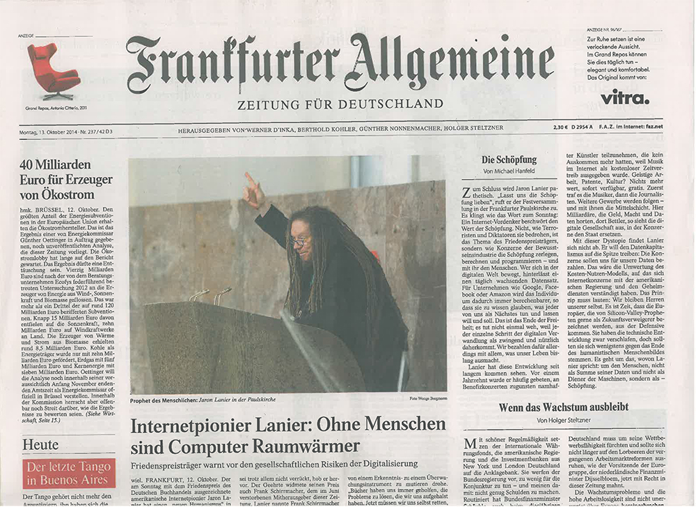 Frankfurter Allgemeine Zeitung Front Page